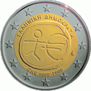 2 EURO 2009	10 jaar EMU	UNC Griekenland